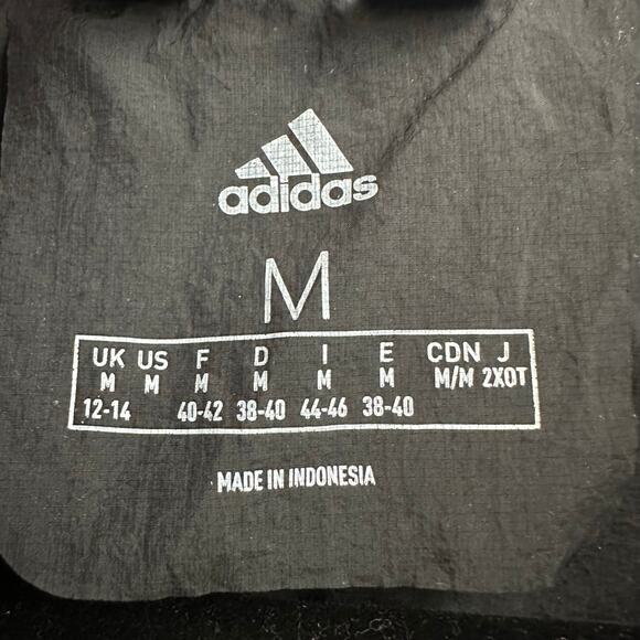 Adidas Black Windbreaker Hooded Half Zip Kangaroo Logo Pocket Medium Layers - Picture 8 of 8